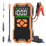 Multi-Function Jump Starter Air Pump 12V High-Capacity Portable Power Pack Auto Shut-Off LCD Screen for Truck/Motorcycle Tire