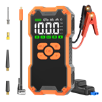 Multi-Function Jump Starter Air Pump 12V High-Capacity Portable Power Pack Auto Shut-Off LCD Screen for Truck/Motorcycle Tire