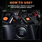 Jump Starter Air Compressor Portable 800A-2000A 150PSI Lithium Polymer Battery Jumper Starter 12V Motorcycle Car Smart Jumper