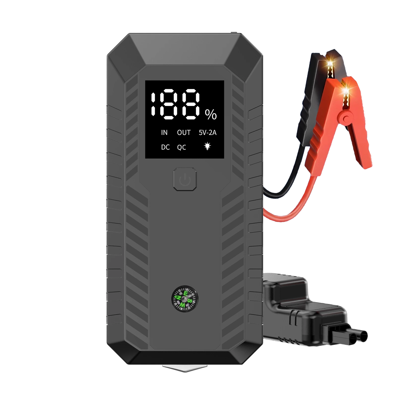 Portable Car Battery Jump Starter Auto Battery Booster Safe Lithium SOS Light Portable Power Bank