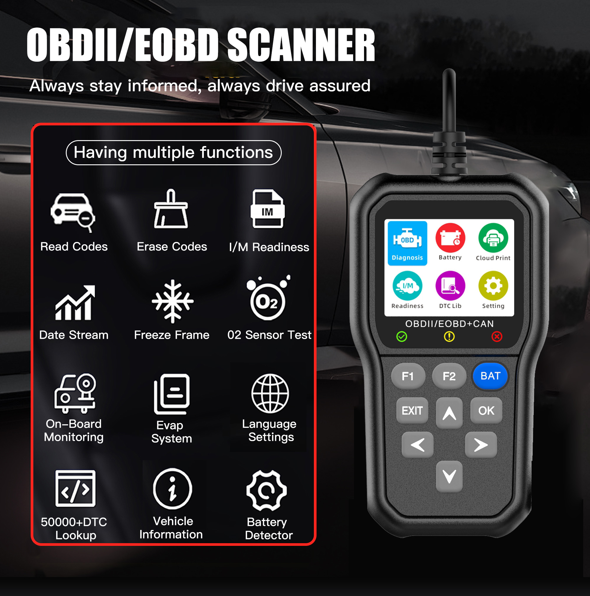 New Arrival Universal Car OBD2 Diagnostic Scanner Tool Escaner Automotriz Code Reader Engine Fault