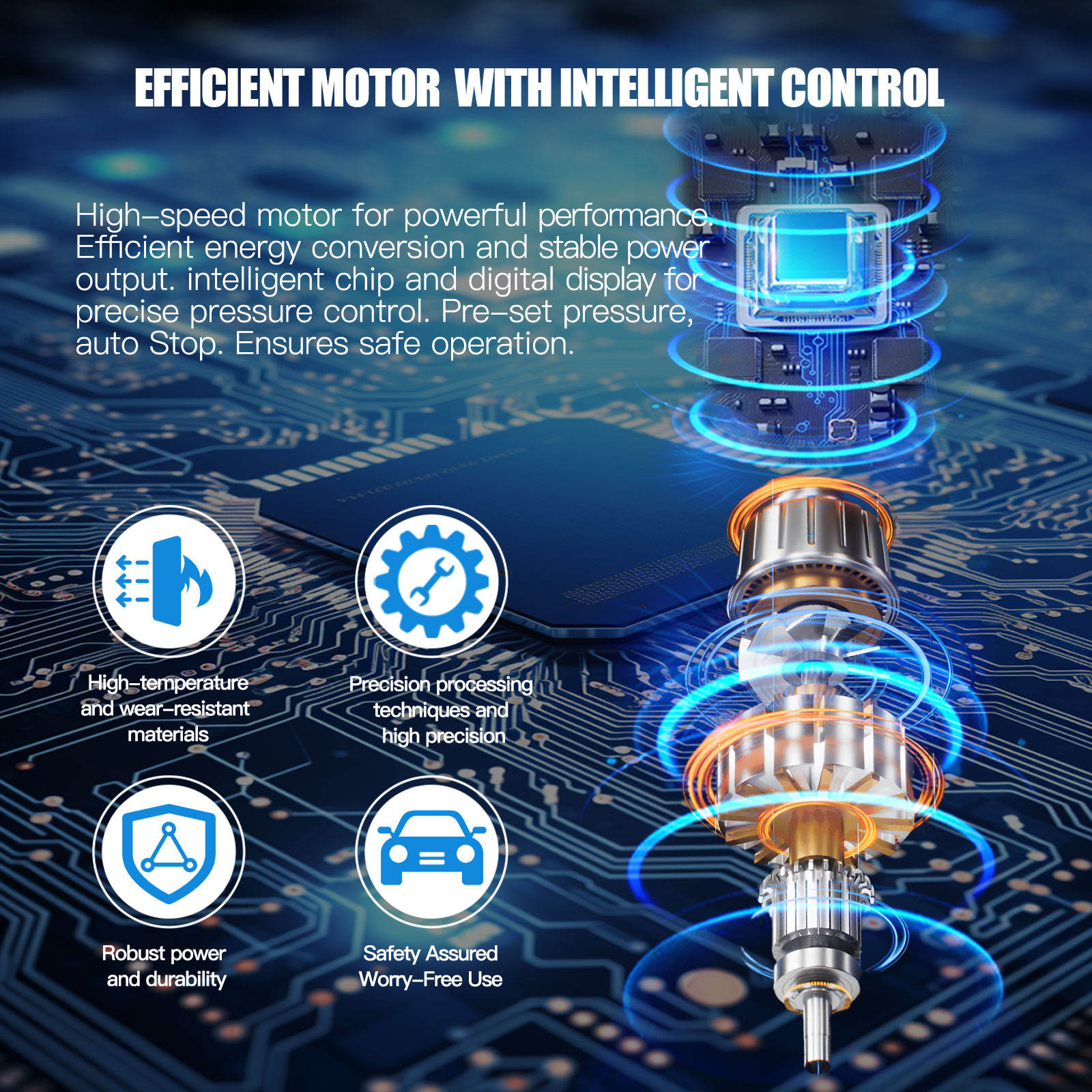 Vehicle Jump Starter Tire Inflator Smart Air Pump Power Bank 1200A Peak Current