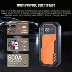 12V Booster Jump Starter Power Bank Tire Inflator SOS Light 800-1200A Peak Current for Car Truck Emergency Start Roadside