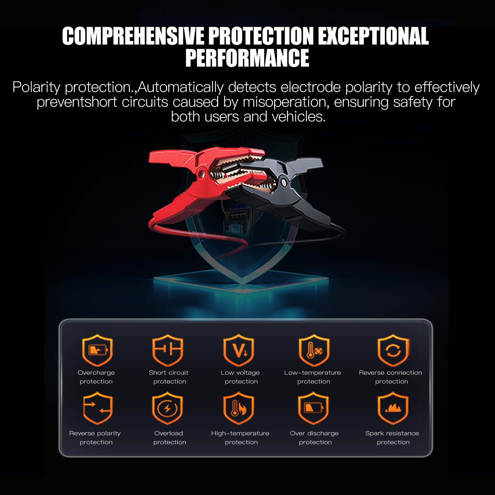 12V Booster Jump Starter Power Bank Tire Inflator SOS Light 800-1200A Peak Current for Car Truck Emergency Start Roadside