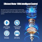 12v/24v Vehicle Car Booster Jump Starter Cordless Tire Inflator Air Compressor Digital Pressure Display 150 PSI LED Lights