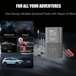 12v/24v Vehicle Car Booster Jump Starter Cordless Tire Inflator Air Compressor Digital Pressure Display 150 PSI LED Lights