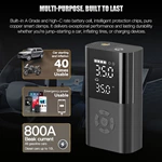 12v/24v Vehicle Car Booster Jump Starter Cordless Tire Inflator Air Compressor Digital Pressure Display 150 PSI LED Lights