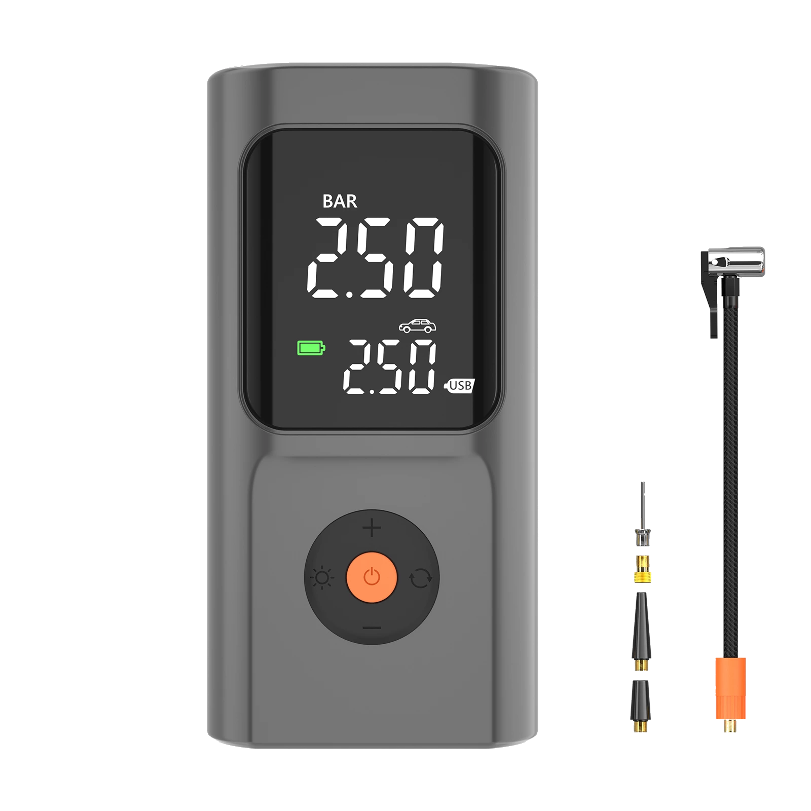 Multifunction Smart Cordless Air Pump with Power Bank LED Light for Car Bike Ball Sports Equipment Compact 150PSI Tire Inflator