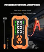 Jump Starter & Tire Inflator 150PSI Air Compressor 12V Jump Box with Auto Shut-Off