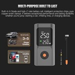 Multifunction Smart Cordless Air Pump with Power Bank LED Light for Car Bike Ball Sports Equipment Compact 150PSI Tire Inflator
