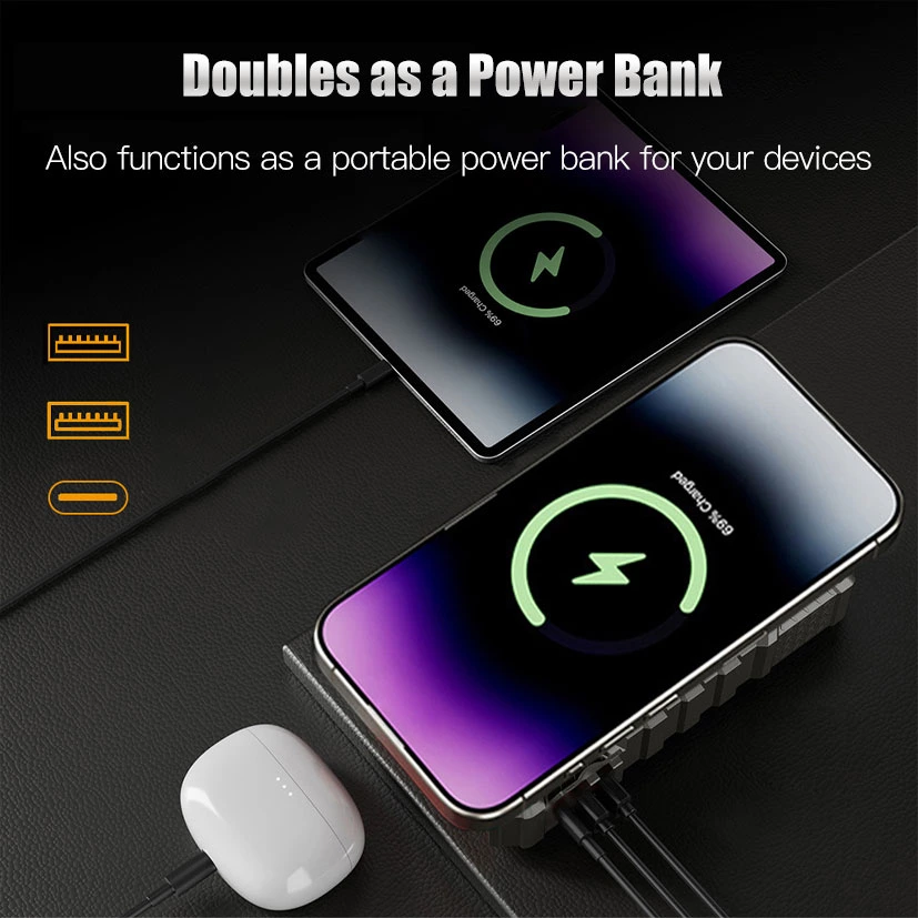 1200A Peak Current Portable Car Battery Jump Starter with Violent Fan