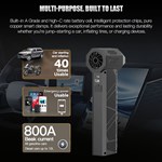 Two-way Clamps 1200A Peak Current 16000mAh Lithium Polymer Portable Car Battery Jump Starter with Violent Fan