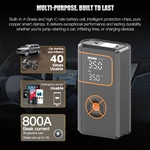 12/24V Lithium Polymer 1200A Jump Starter with SOS Light & Air Pump for Motorcycle Trucks
