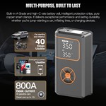 12/24V Lithium Polymer 1200A Jump Starter with SOS Light & Air Pump for Motorcycle Trucks