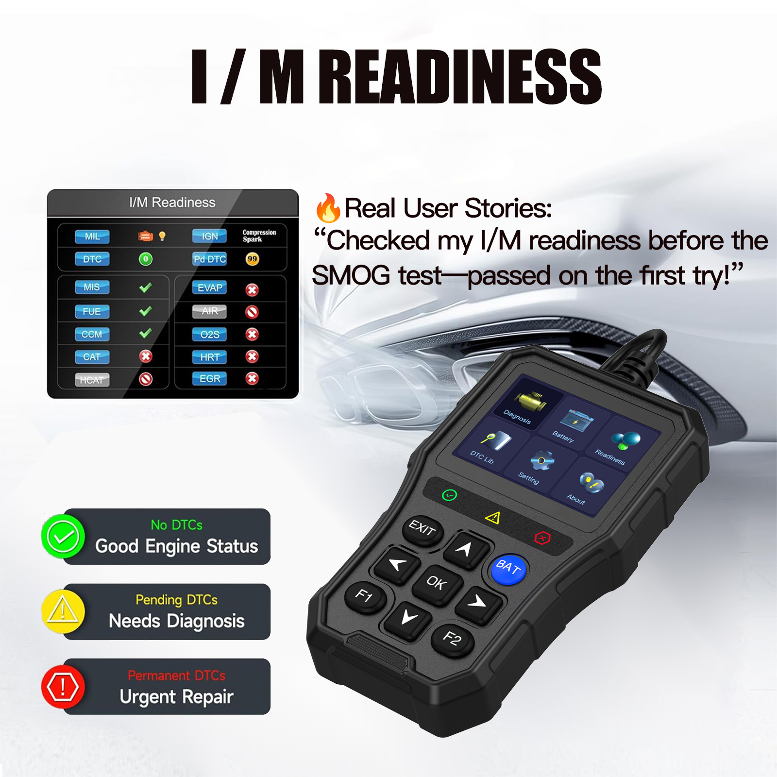 Professional OBD2 Ultra Car Scanner Universal 1 Year Warranty Read Clear Codes Engine Light Smog Check Oxygen Sensor Mode 6 Test
