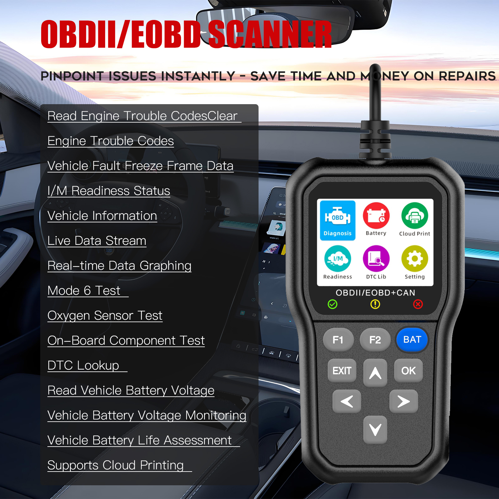 New Arrival Universal Car OBD2 Diagnostic Scanner Tool Escaner Automotriz Code Reader Engine Fault