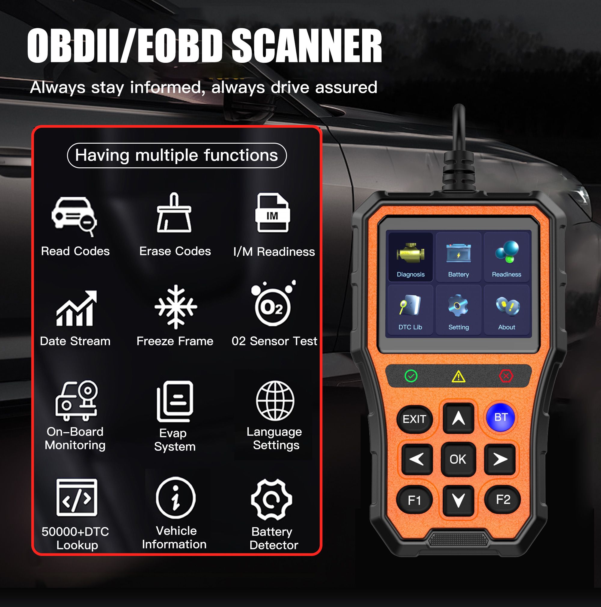 OBD2 Ultra Car Scanner Professional Automotive Diagnostic Tool 1 Year Universal Fitment for Check Engine Light Code Reading