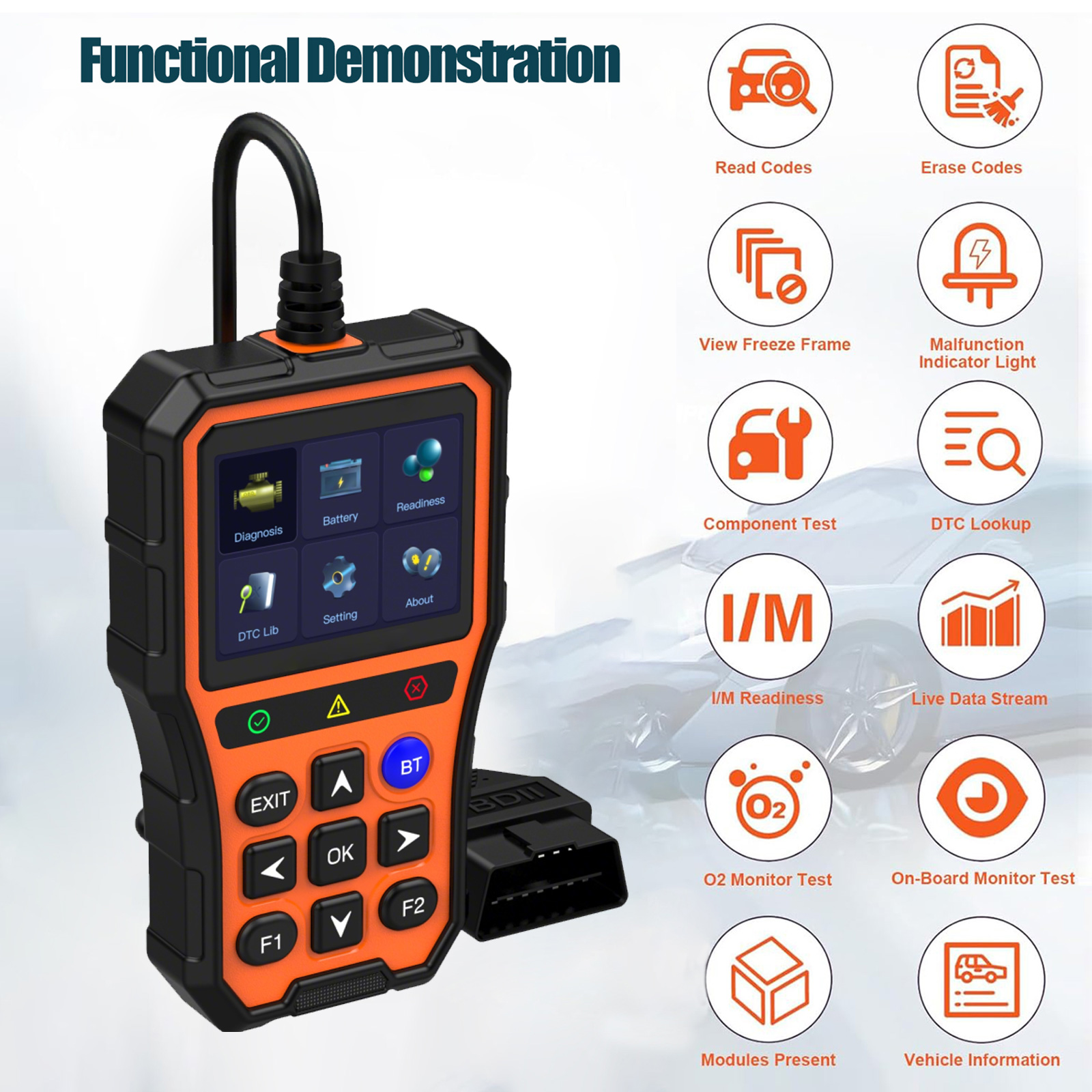 OBD2 Ultra Car Scanner Professional Automotive Diagnostic Tool 1 Year Universal Fitment for Check Engine Light Code Reading