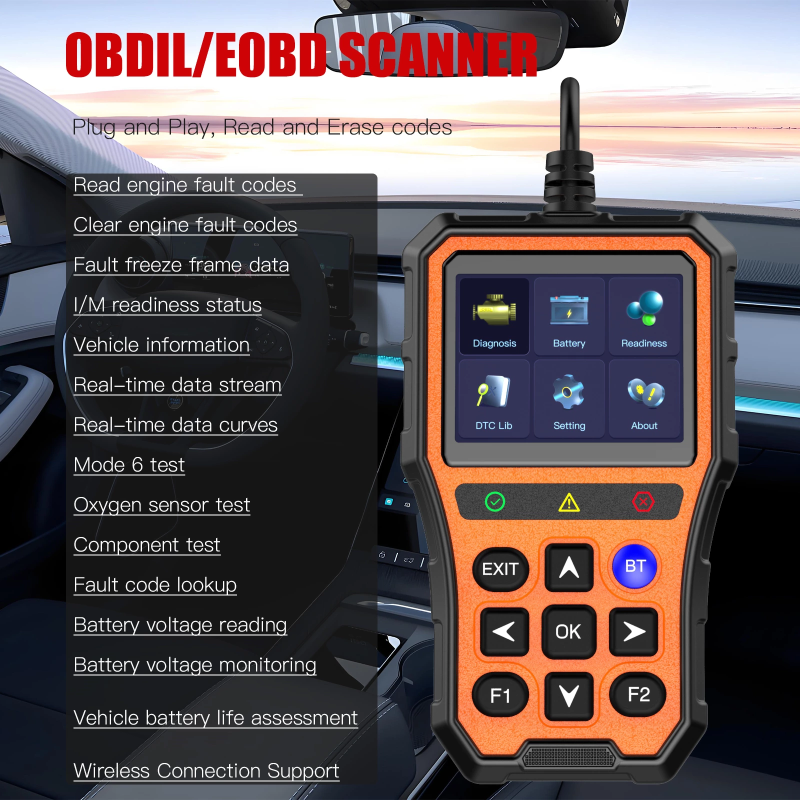 OBD2 Ultra Car Scanner Professional Automotive Diagnostic Tool 1 Year Universal Fitment for Check Engine Light Code Reading