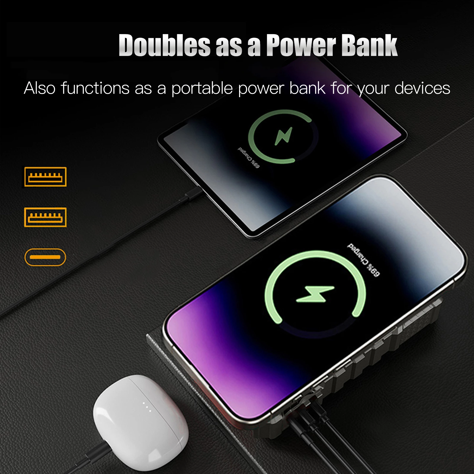 Portable Car Jump Starter Power Bank With Air Pump