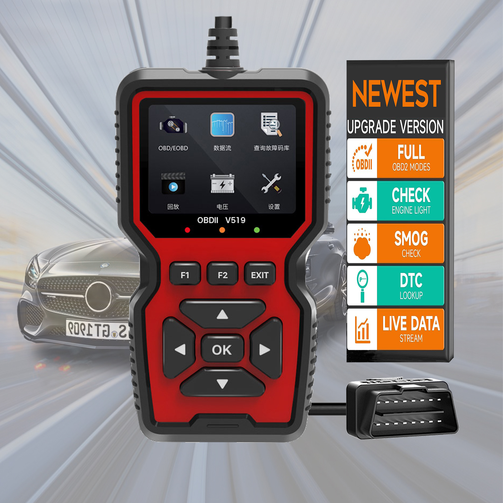 OBD2 Scanner Diagnostic Tool Erase Engine Light Code 30000+ DTC Data Stream I/M Readiness 1 Year Warranty