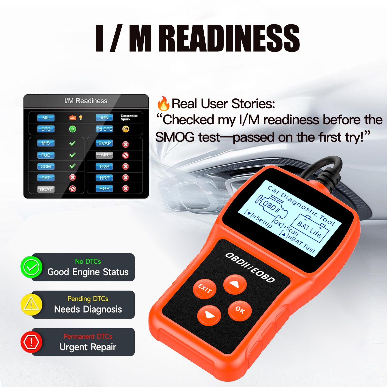 Advanced Auto OBD2 Scanner, Full System Cars OBD 2 Diagnostic Tool for Reading/Clearing Codes, Reset Engine Light, Car OBDii