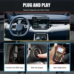 Professional OBD2 Scanner Diagnostic Tool-Check Engine Light Clear Codes Battery Test 1 Year 2.4" Color Display for All Cars