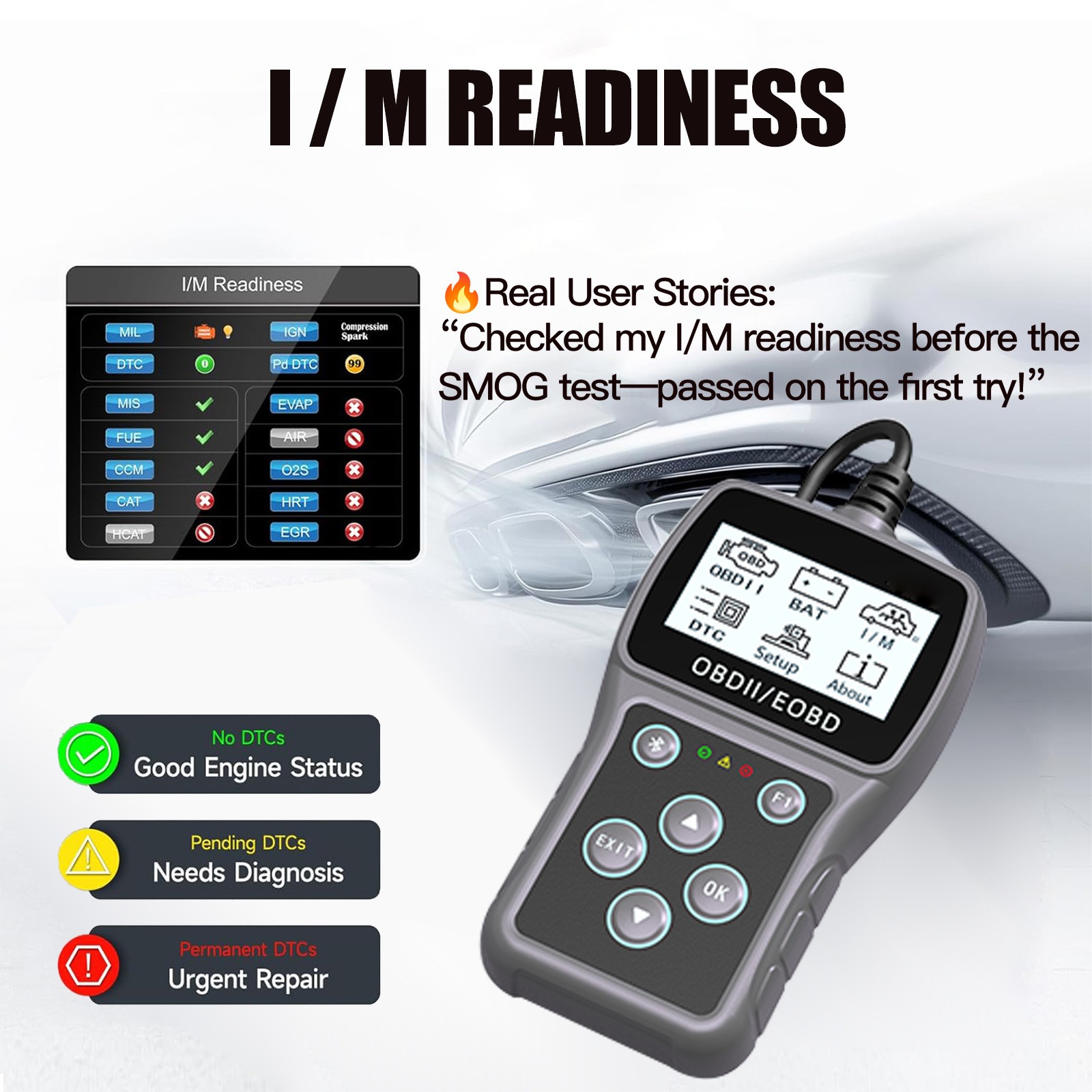 ACETOP OBD2 Diagnostic Tool Full System Scanner 12-24V Universal Cars Engine Diagnosis Battery Tester Code Reader LCD Display