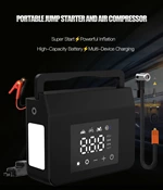 Jump Starter Air Compressor 1200A Car Battery Jump Starter for Truck SUV 150PSI Tire Inflator 12V Lithium Polymer Battery