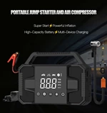 1200A Peak Current Truck Motorcycle Jump Starter Inflator Air Pump 8000mAh 60C Lithium Polymer Battery 12-24V