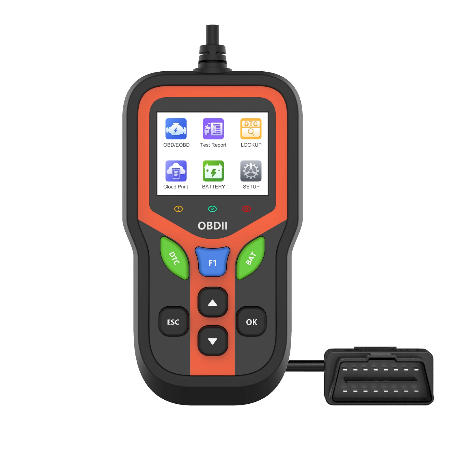 Professional OBD2 Scanner Diagnostic Tool-Check Engine Light Clear Codes Battery Test 1 Year 2.4" Color Display for All Cars
