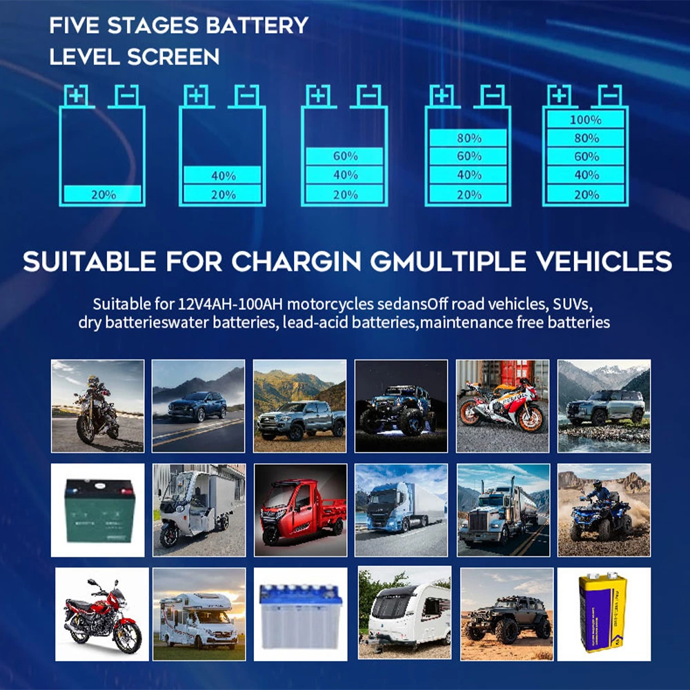 200W 12V/24V Smart Automatic Pulse Repair Battery Charger