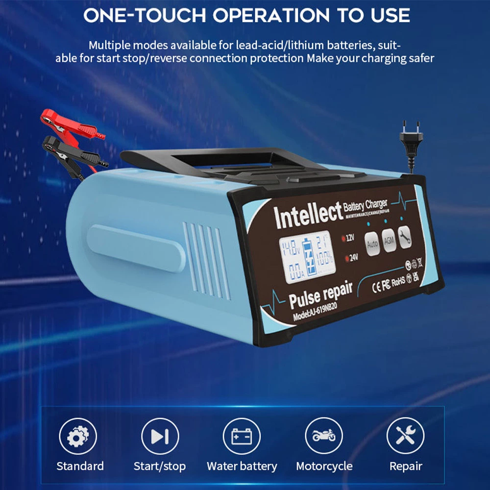 200W 12V/24V Smart Automatic Pulse Repair Battery Charger