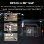1200A Peak Current Truck Motorcycle Jump Starter Inflator Air Pump 8000mAh 60C Lithium Polymer Battery 12-24V